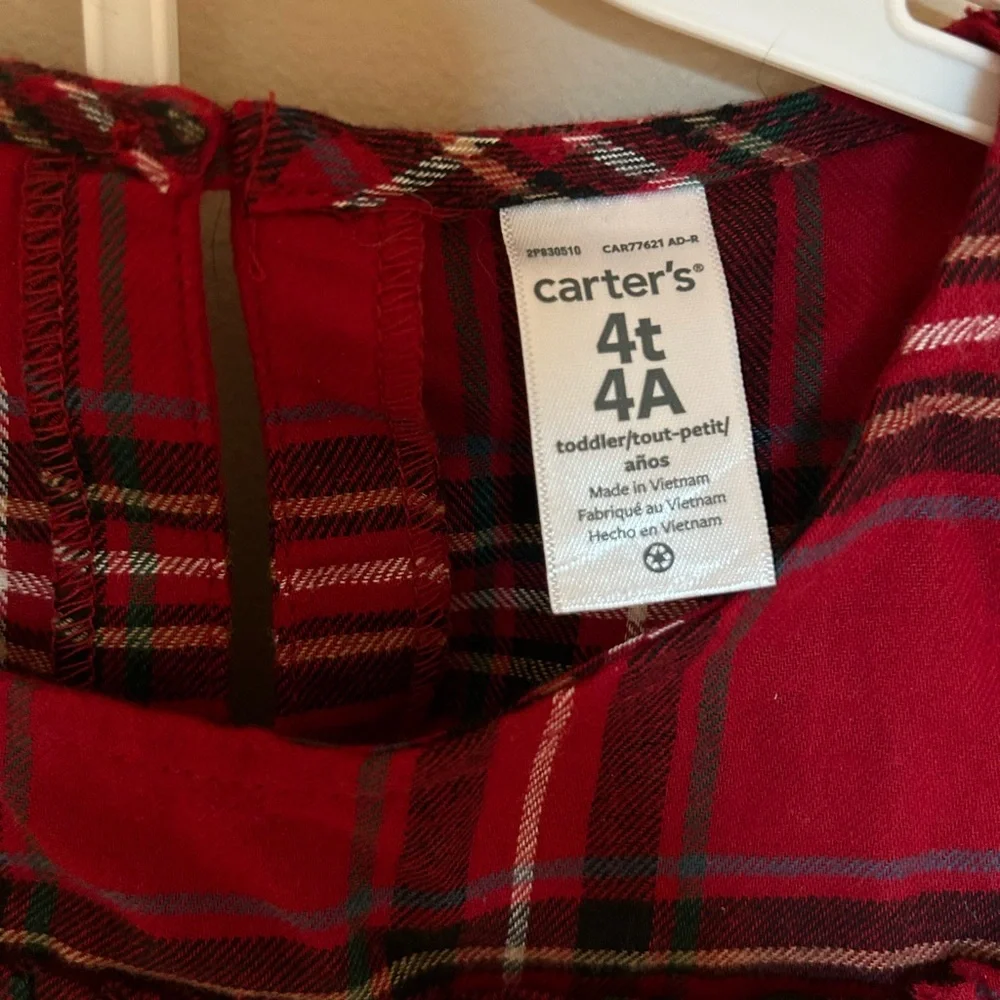 Carter’s 4T 2-Piece Plaid Flannel Top & Legging Set